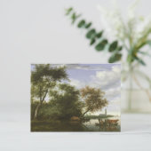 Carte Postale Paysage fluvial boisé (Debout devant)