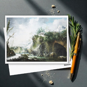 Carte Postale Paysage fluvial en hiver, Francesco Foschi