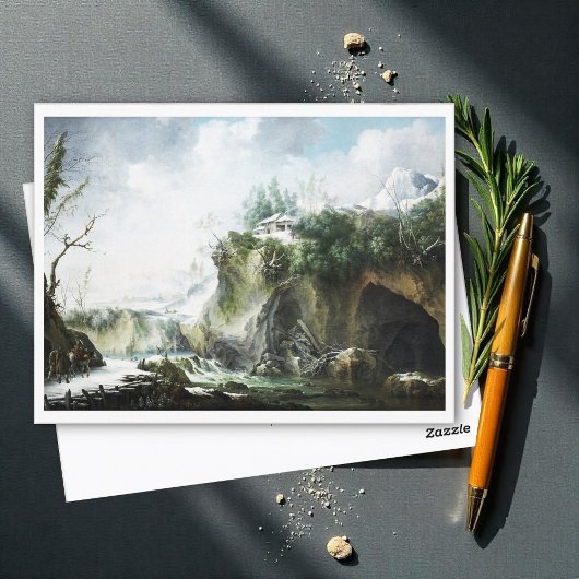 Carte Postale Paysage fluvial en hiver, Francesco Foschi