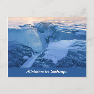 Carte Postale Paysage glaciaire miniature et coucher du soleil