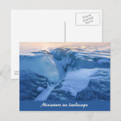 Carte Postale Paysage glaciaire miniature et coucher du soleil (Devant / Derrière)