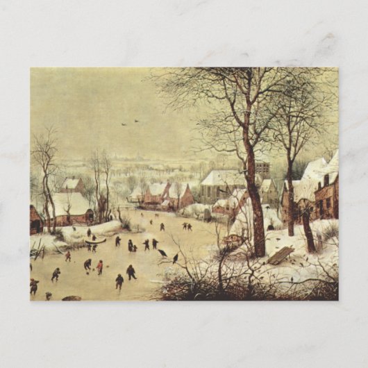 Carte Postale Paysage hivernal avec piège à oiseaux - 1565 (Devant)