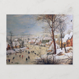 Carte Postale Paysage hivernal avec piège à oiseaux, 1601