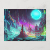 Carte Postale Paysage Imaginaire coloré | Monde Alien (Devant)