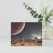 Carte Postale Paysage lunaire avec trois soleils (Debout devant)