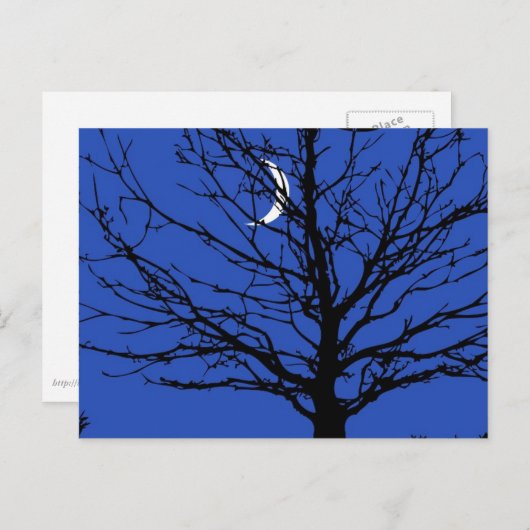Carte Postale Paysage lunaire en bleu et noir de Cobalt (Devant / Derrière)