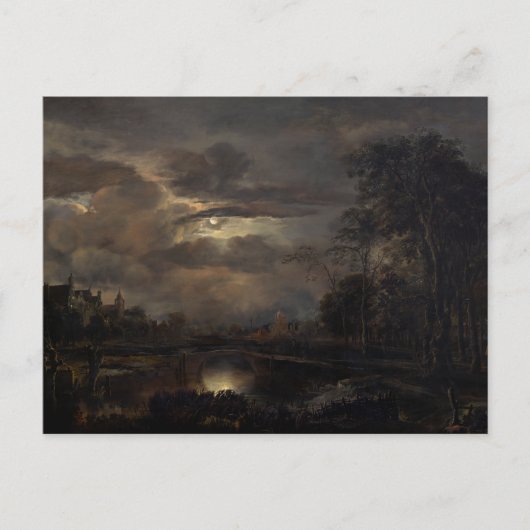 Carte Postale Paysage Lune avec Pont (Devant)