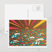 Carte Postale Paysage Marin au Lever du Soleil Pop Art (Devant / Derrière)