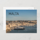 Carte Postale Paysage marin sur les Trois Villes de Malte (Devant / Derrière)