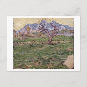 Carte Postale Paysage Montagnes de l'olivier, Van Gogh Art