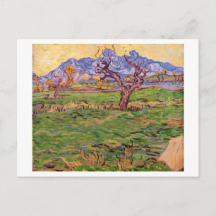 Carte Postale Paysage Montagnes de l'olivier, Van Gogh Art