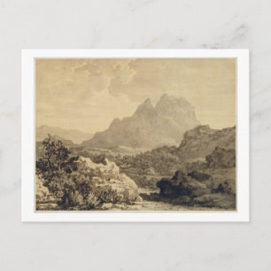 Carte Postale Paysage montagneux, c.1780 (lavage gris et marron)