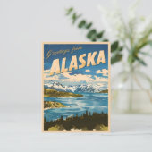 Carte Postale Paysage naturel de l'Alaska Vintage voyage (Debout devant)