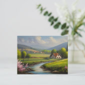 Carte Postale Paysage naturel de printemps (Debout devant)