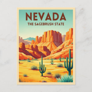 Carte Postale Paysage naturel rétro du Nevada pour voyage vintag