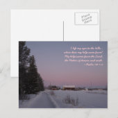 Carte Postale Paysage neigeux avec verse biblique (Devant / Derrière)