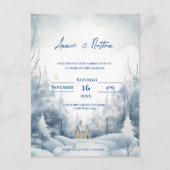 Carte Postale Paysage neigeux mignon Mariage d'hiver (Devant)