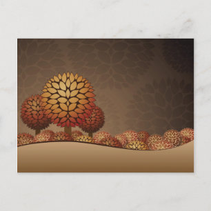 Carte Postale Paysage nocturne d'automne. Abstrait