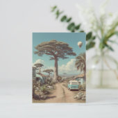 Carte Postale Paysage onirique de baobab avec fourgonnette de ca (Debout devant)