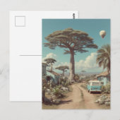 Carte Postale Paysage onirique de baobab avec fourgonnette de ca (Devant / Derrière)