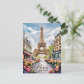 Carte Postale Paysage onirique parisien avec tour Eiffel (Debout devant)