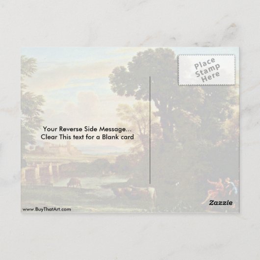 Carte Postale Paysage pastoral. Par Claude Lorrain (Dos)