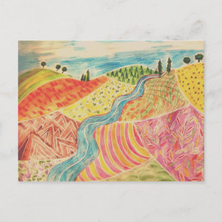 Carte postale Paysage Patchwork