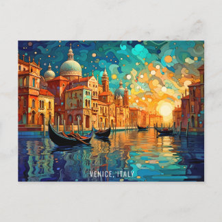 Carte Postale Paysage peinture Canaux de Venise Italie Travel Ar