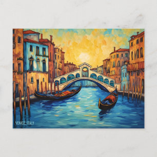 Carte Postale Paysage peinture Canaux de Venise Italie Travel Ar