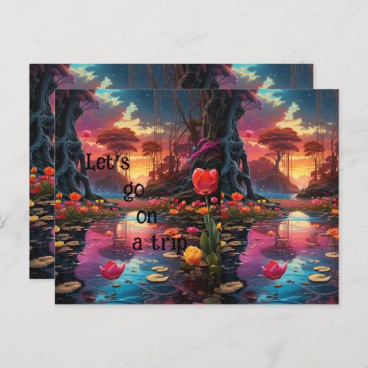 Carte Postale paysage plat joli, (Devant / Derrière)