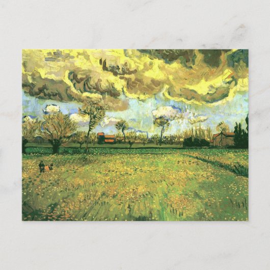Carte Postale Paysage sous le ciel orageux, Van Gogh (Devant)