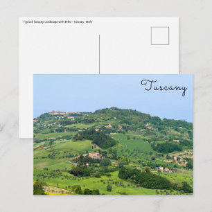 Carte Postale Paysage typique de la Toscane avec des collines -