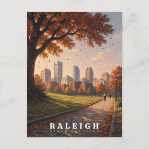 Carte Postale Paysage urbain automnal de Raleigh Caroline du Nor