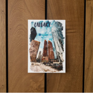 Carte Postale Paysage urbain coloré Calgary Alberta