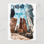 Carte Postale Paysage urbain coloré Calgary Alberta (Devant)