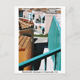Carte Postale Paysage urbain de Boardwalk à Oceanside, CA.