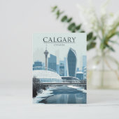 Carte Postale Paysage urbain de Calgary Canada Hiver Neige (Debout devant)