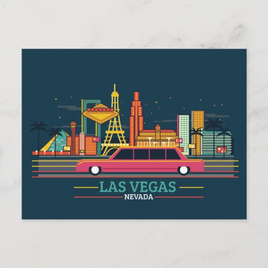 Carte Postale Paysage urbain de la ville à l'horizon | Las Vegas (Devant)