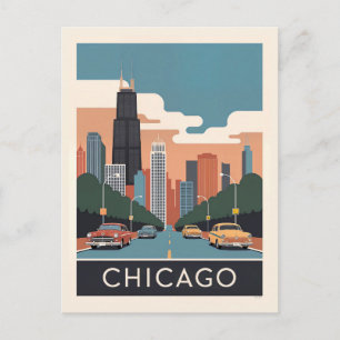 Carte Postale Paysage urbain de la ville de Chicago Illinois Voi