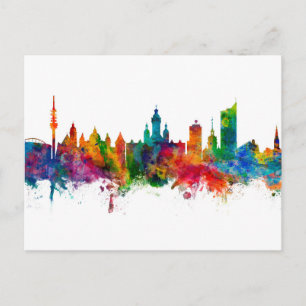 Carte Postale Paysage urbain de Leipzig en Allemagne