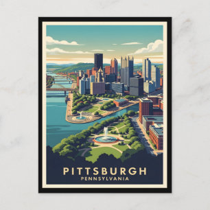 Carte Postale Paysage urbain de Pittsburgh, Pennsylvanie