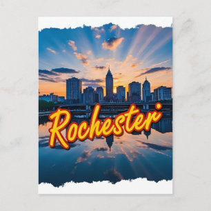 Carte Postale Paysage urbain de Rochester, État de New York, Éta