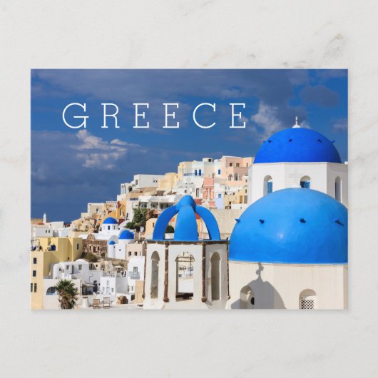 Carte Postale Paysage urbain de Santorin, Grèce (Devant)