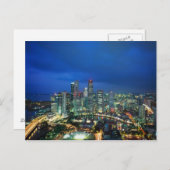 Carte Postale Paysage urbain de Singapour la nuit, Singapour (Devant / Derrière)