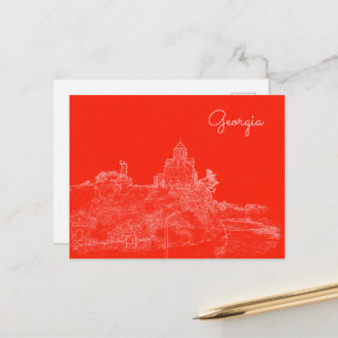 Carte Postale Paysage urbain de Tbilissi Géorgie Esquisse d'arch