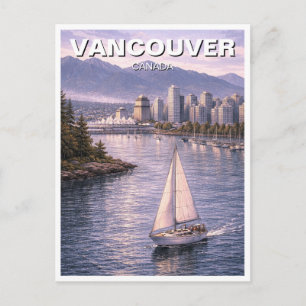 Carte Postale Paysage urbain de Vancouver, voyage au Canada
