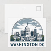 Carte Postale Paysage urbain de Washington DC (Devant / Derrière)