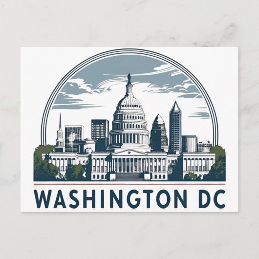 Carte Postale Paysage urbain de Washington DC (Devant)