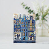 Carte Postale Paysage urbain doré bleu de Delft (Debout devant)