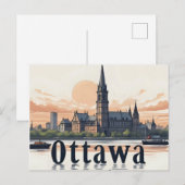Carte Postale Paysage urbain d'Ottawa Canada (Devant / Derrière)